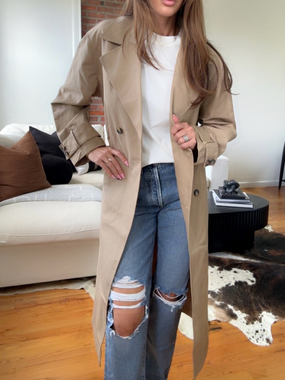 NWT Zara Classic Beige Trench Coat